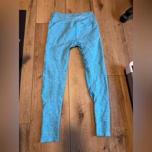 WOMENS LIGHT BLUE ALPHALETE LEGGINGS SIZE LARGE